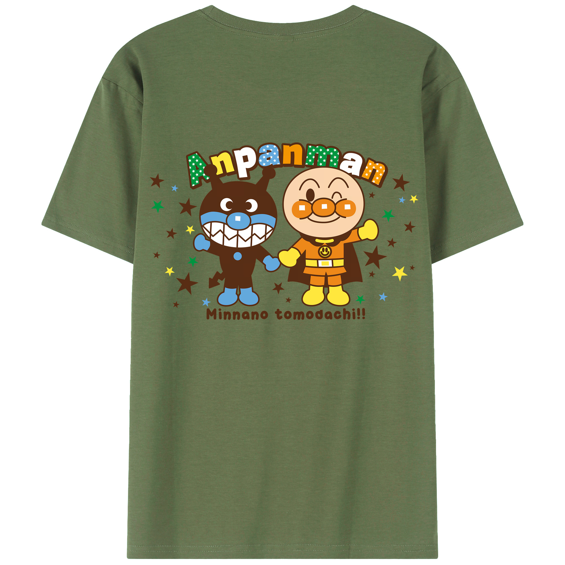 （画像用） アンパンマン Anpanman 綿100％ メンズ半袖Tシャツ（バックプリント） 通気性